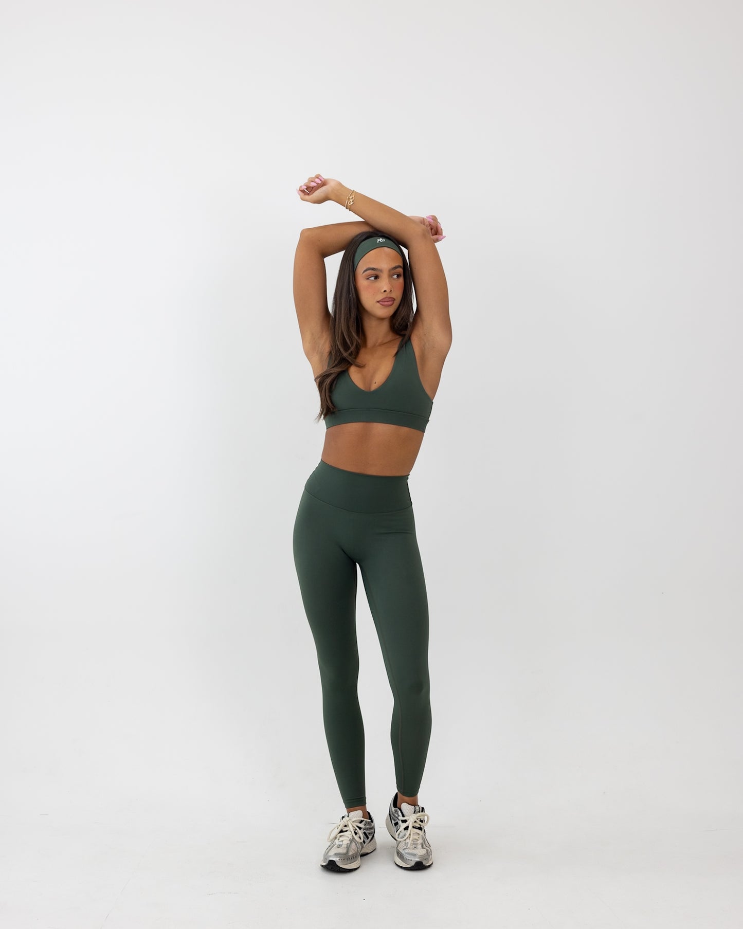 V-neck sports bra - pine