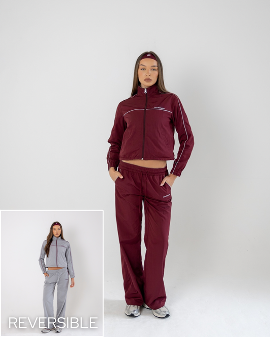 Reversible track pants - burgundy\grey
