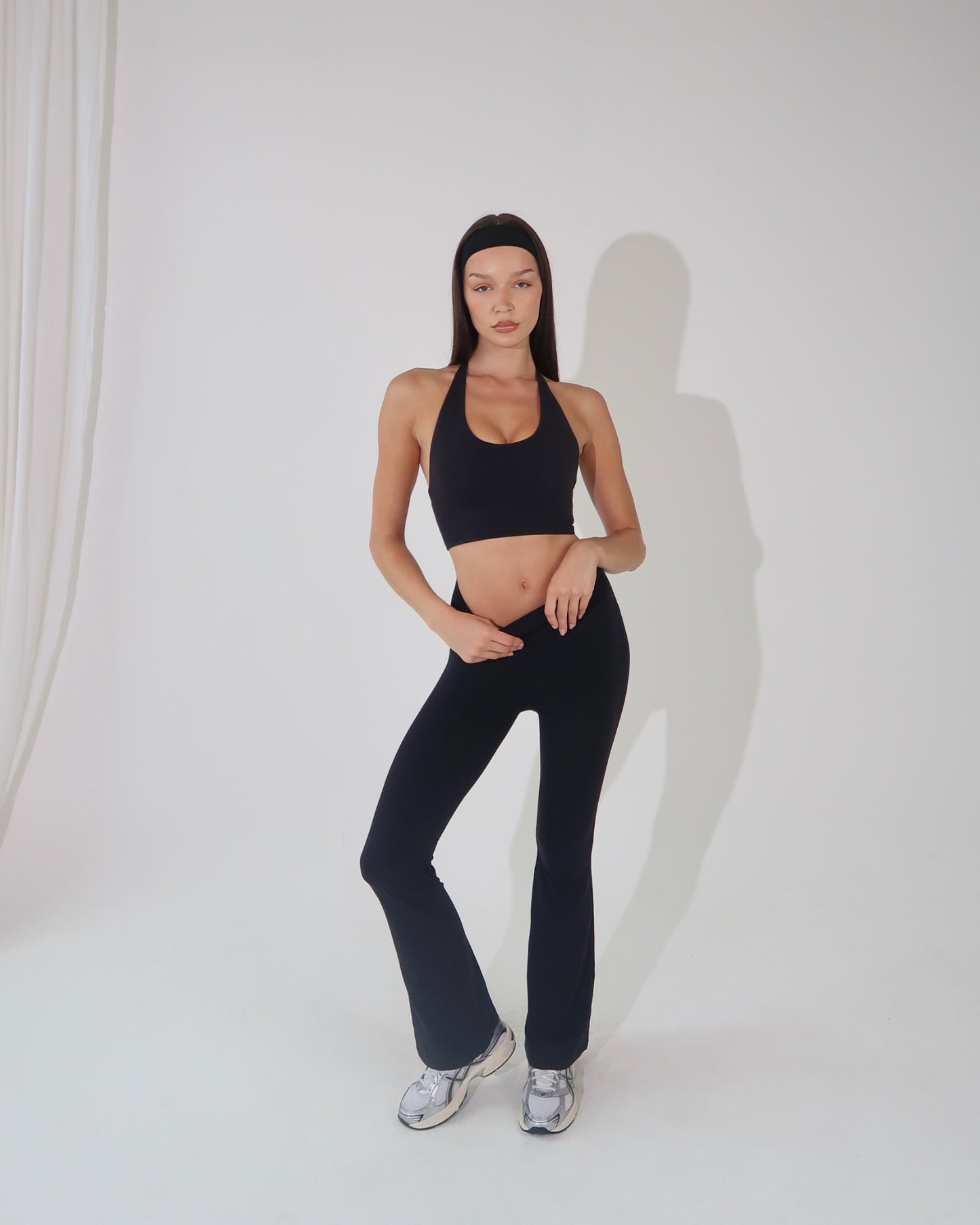 Halter neck sports bra - Black