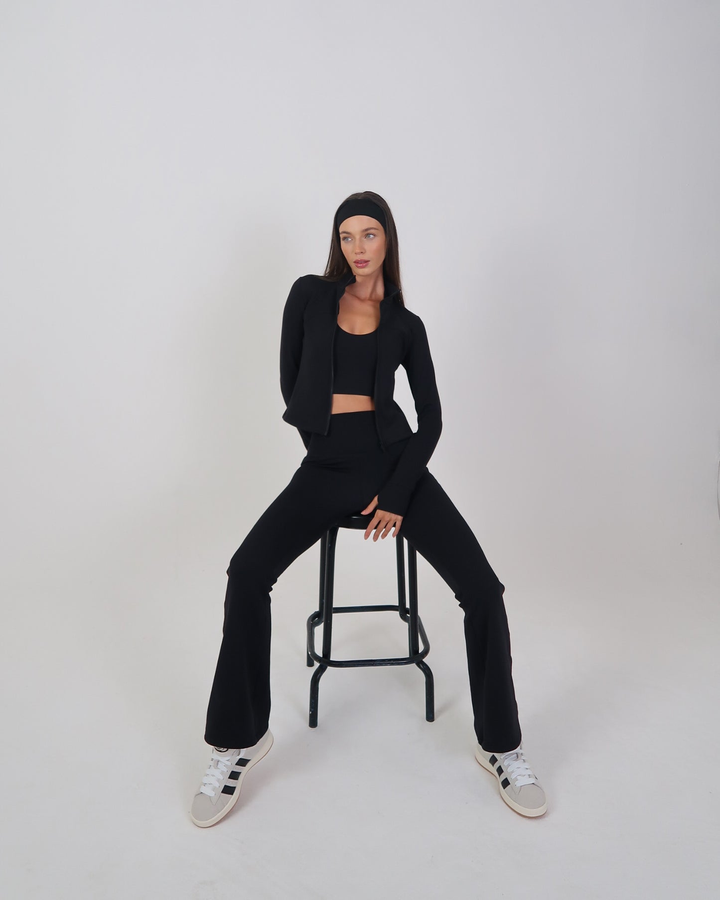 Suede lined yoga pant - Black