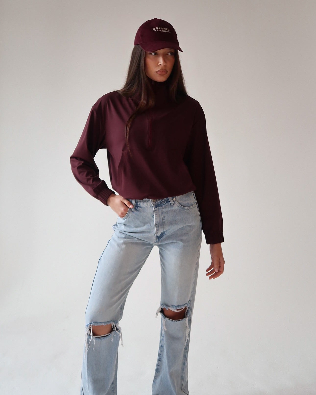 Half zip jacket - Burgundy