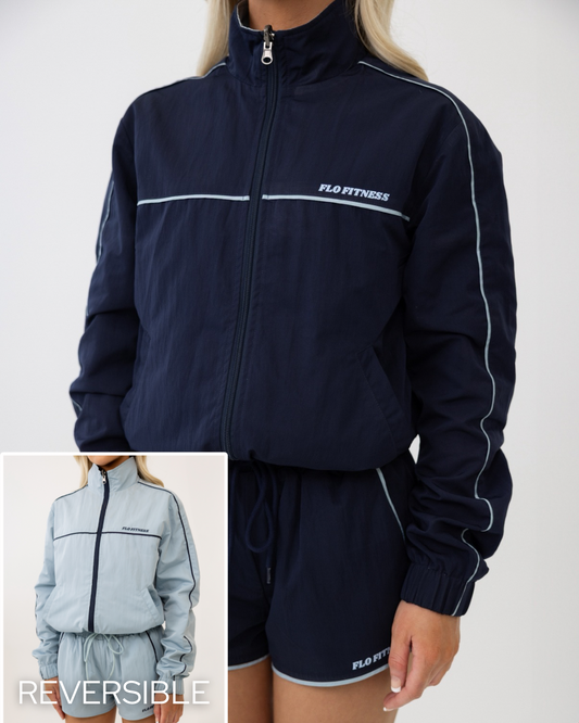 Reversible track jacket - blue/navy