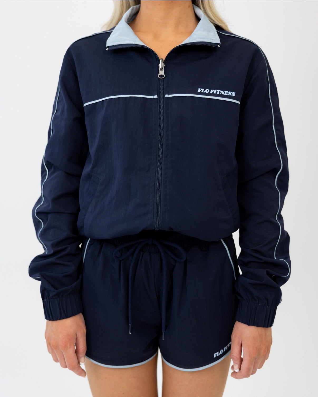 Reversible track jacket (defect logo) - blue/navy