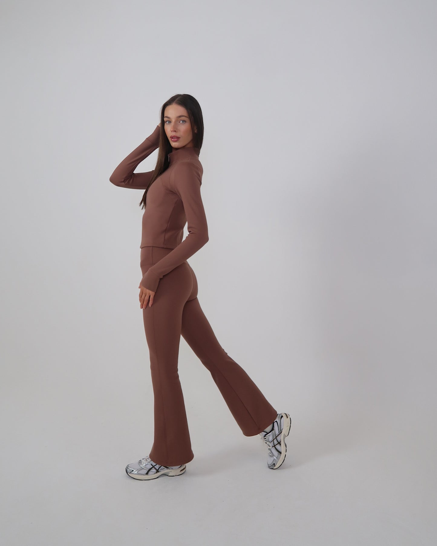 Fleece lined yoga pant - Chestnut