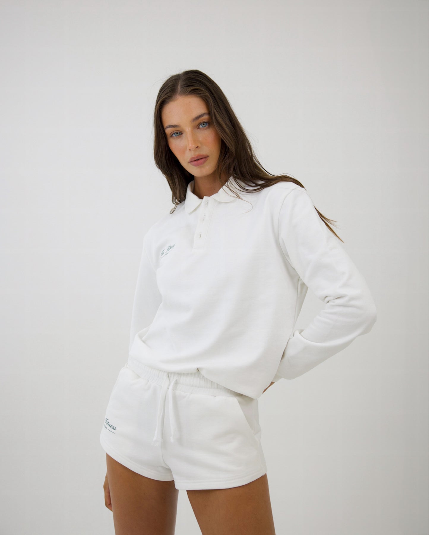 Collared sweatshirt - white/green