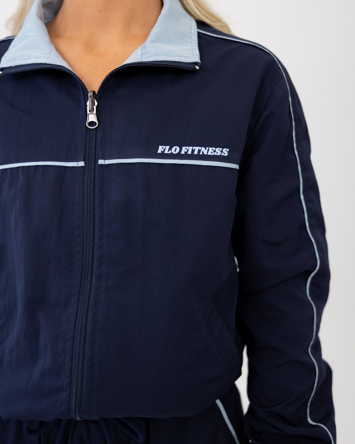 Reversible track jacket (defect logo) - blue/navy