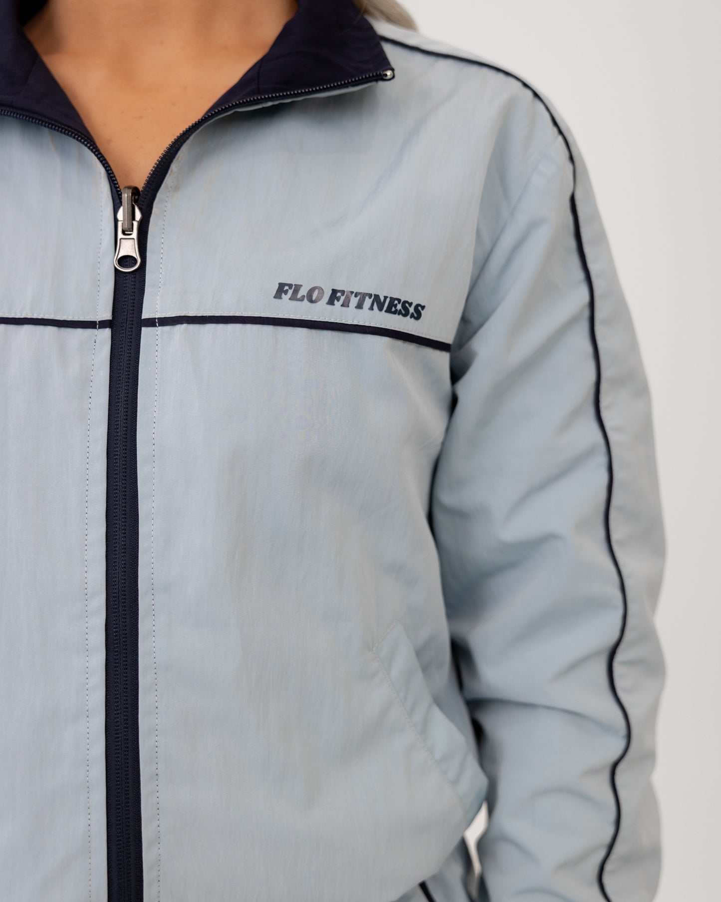 Reversible track jacket (defect logo) - blue/navy