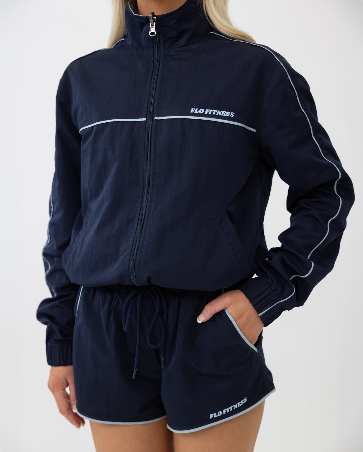Reversible track shorts - blue/navy