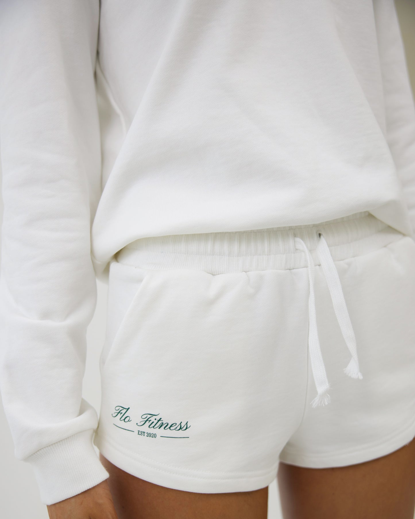 Sweat shorts - white/green