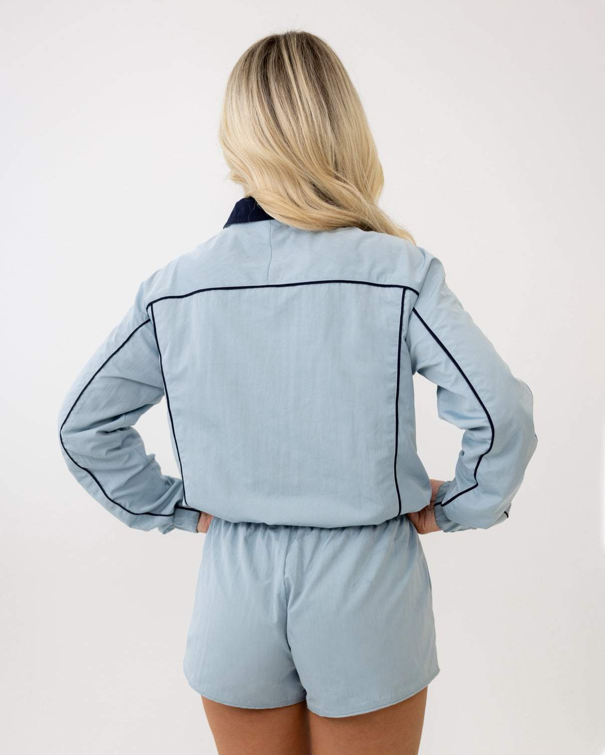 Reversible track jacket (defect logo) - blue/navy