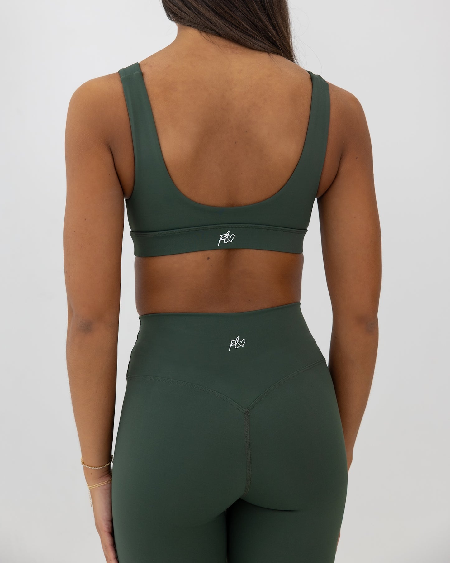 V-neck sports bra - pine