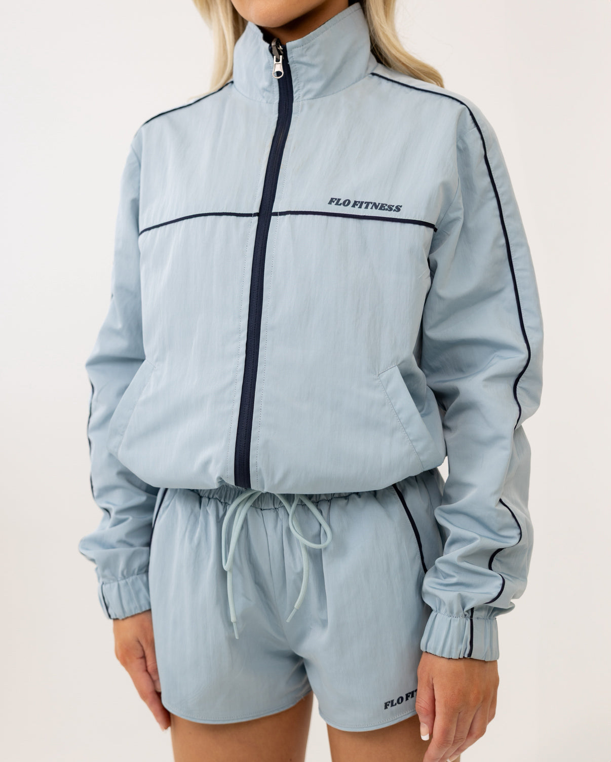 Reversible track jacket (defect logo) - blue/navy