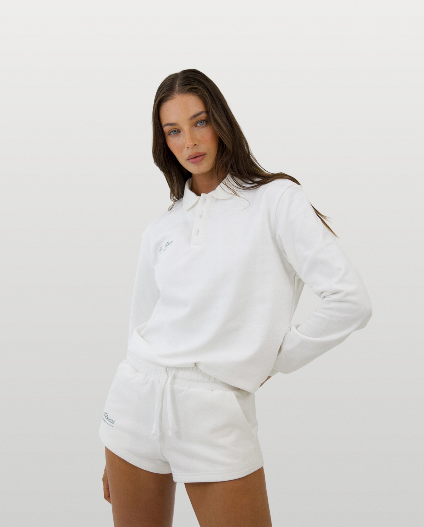 Collared sweatshirt - white/green