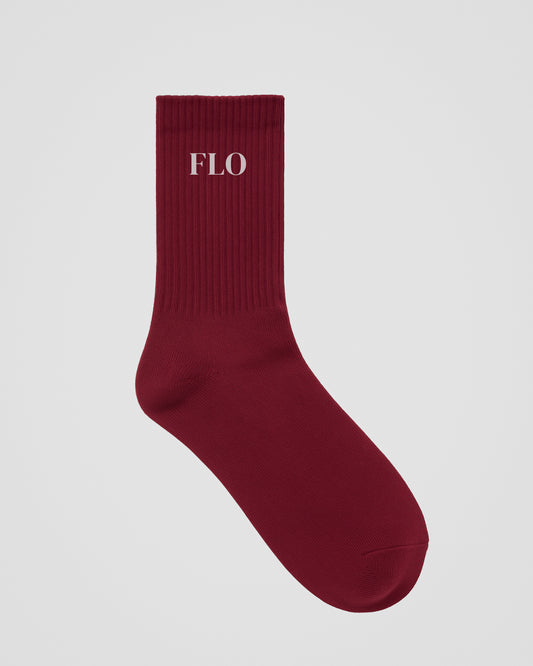 Socks - burgundy/grey
