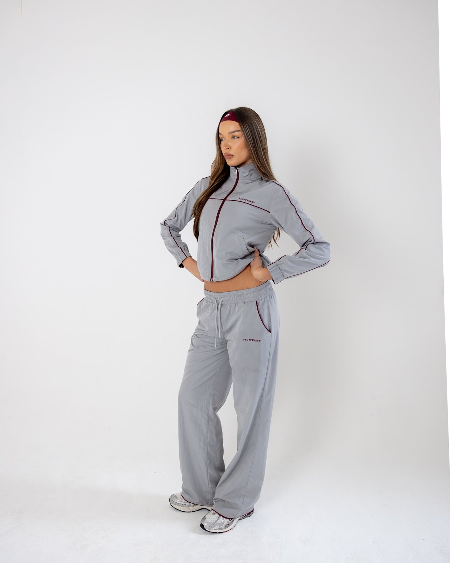 Reversible track pants - burgundy\grey