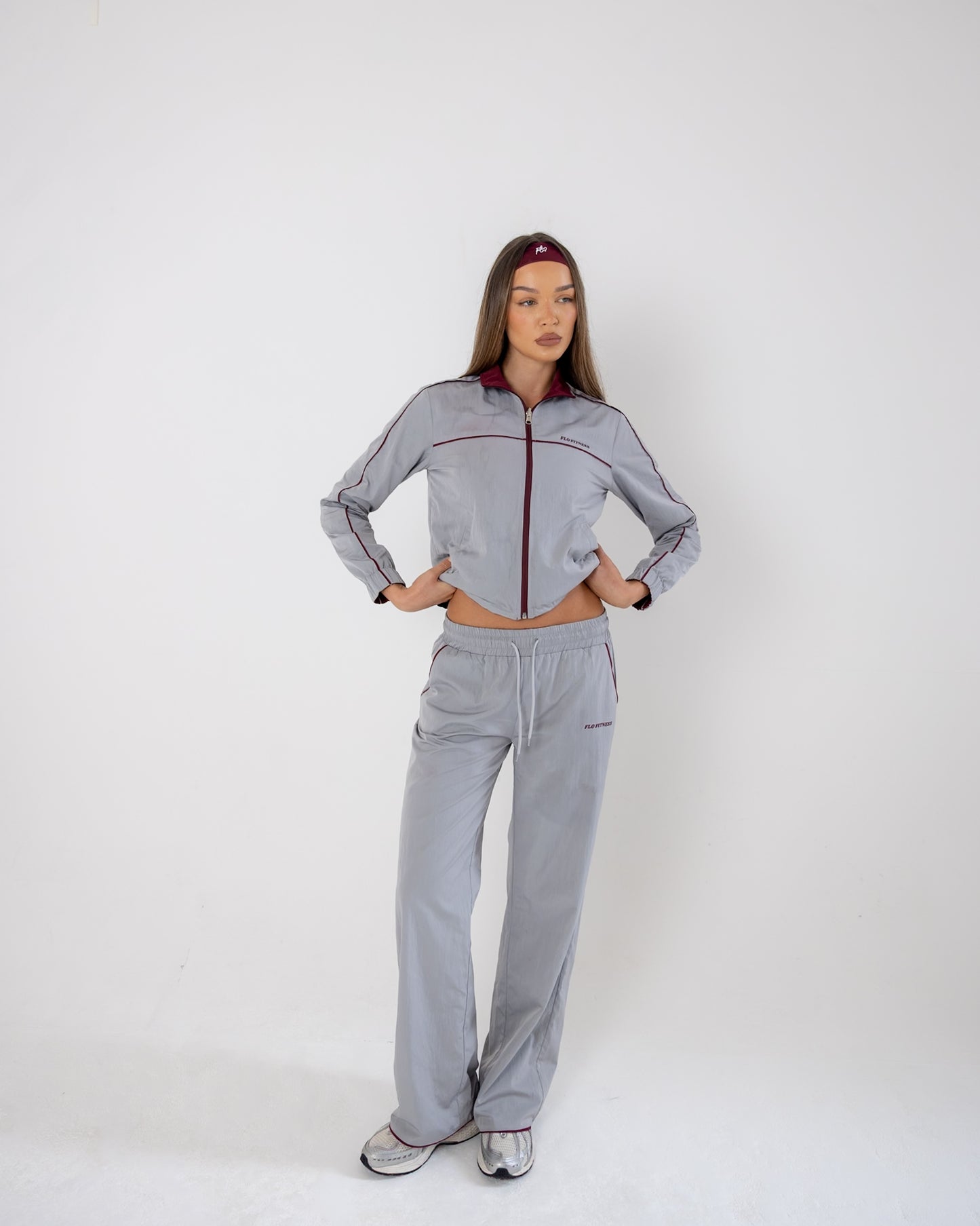 Reversible track pants - burgundy\grey