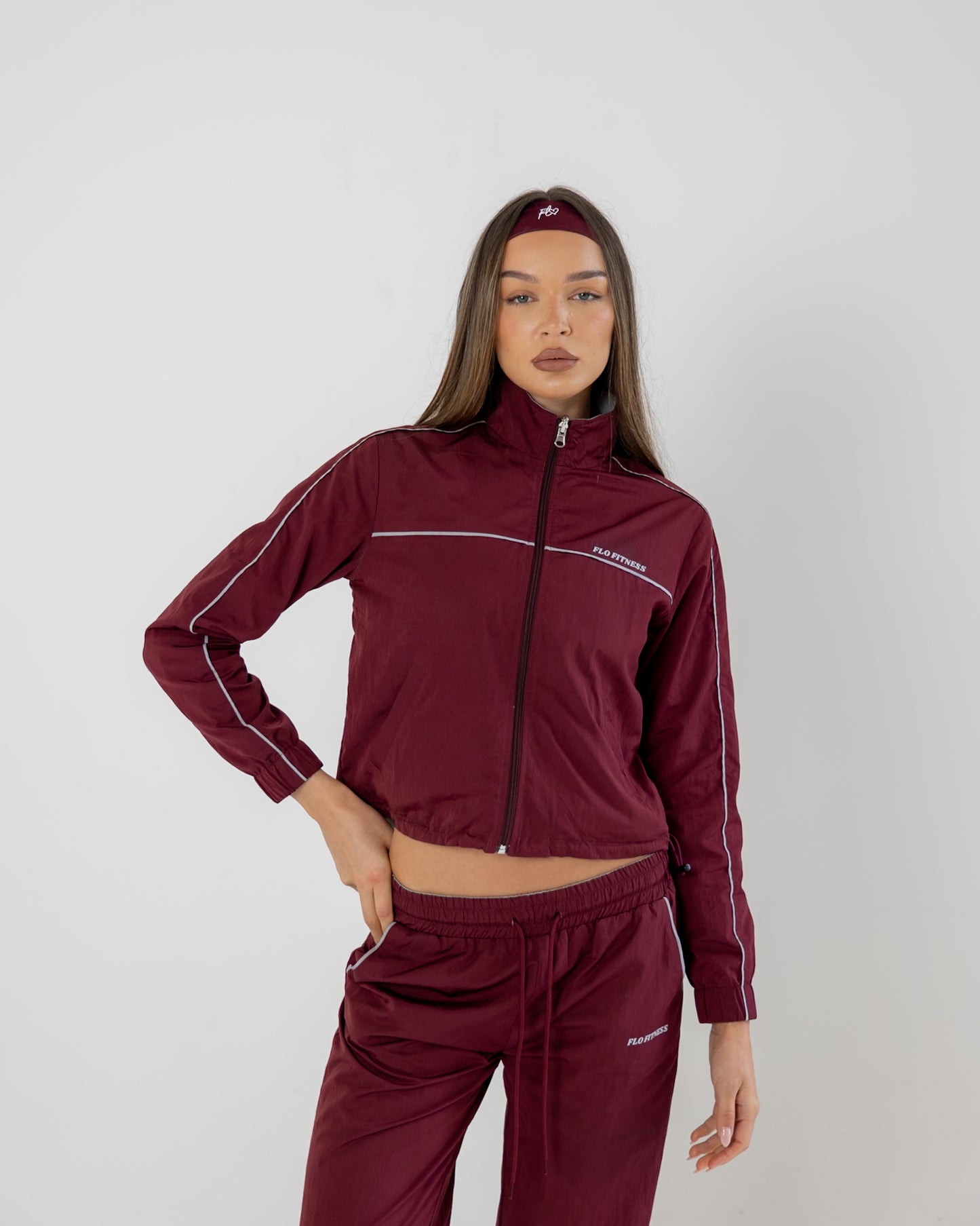 Reversible track jacket - burgundy/grey