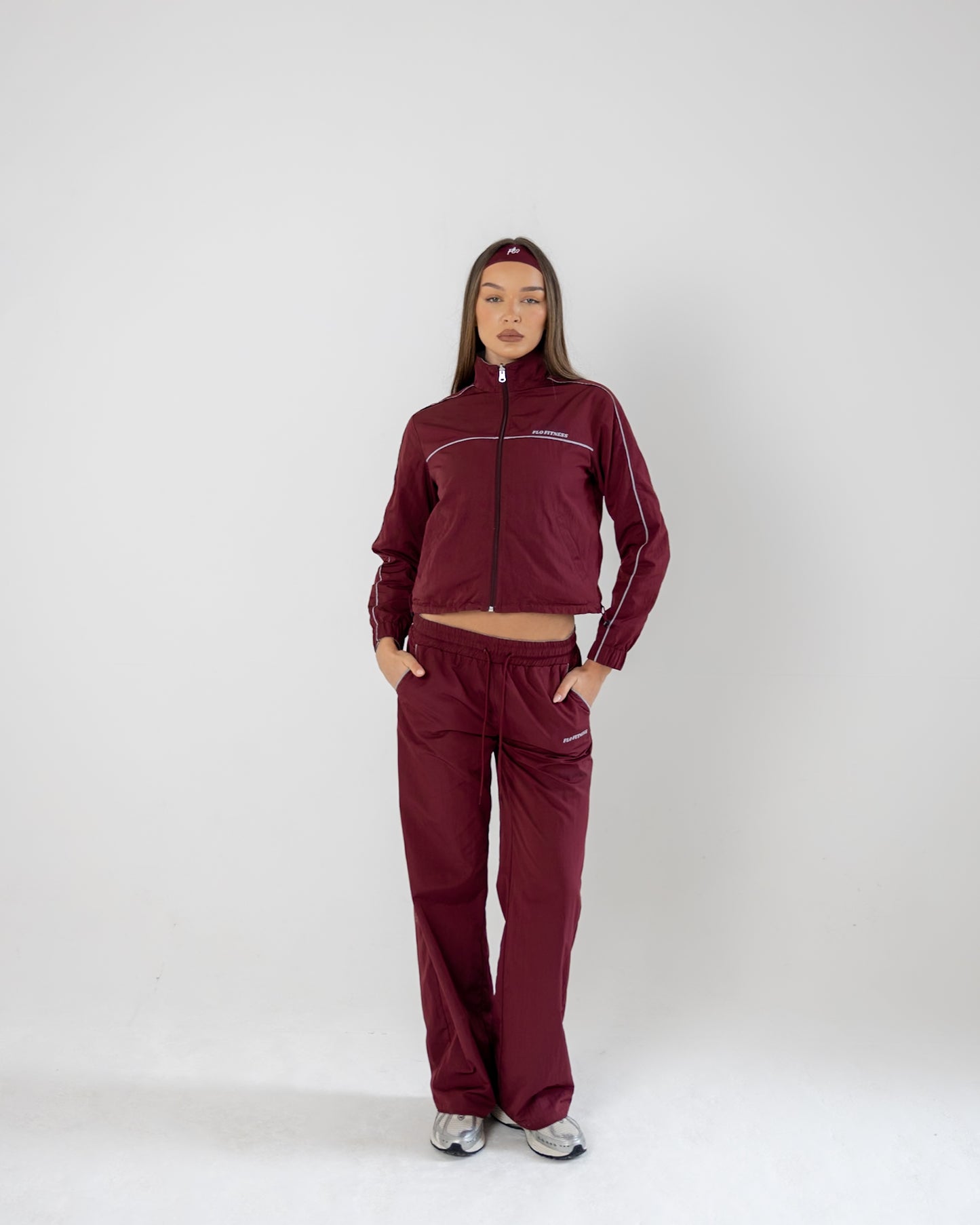 Reversible track pants - burgundy\grey