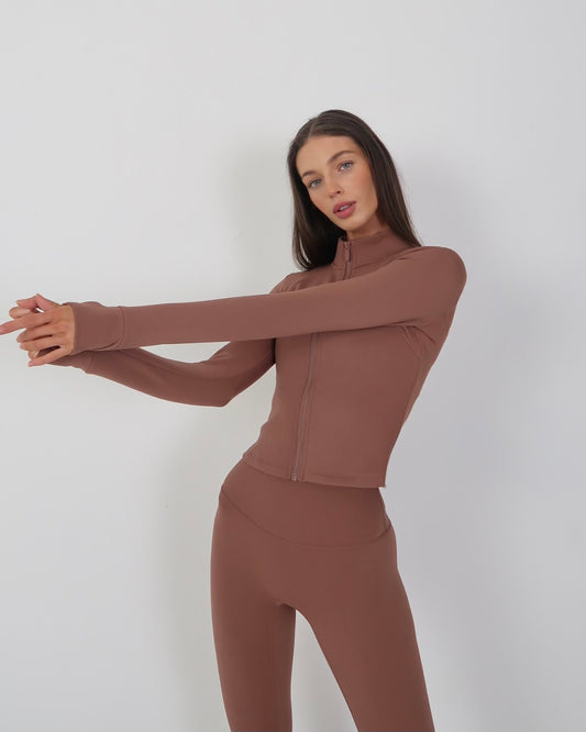 Suede lined jacket - Chestnut