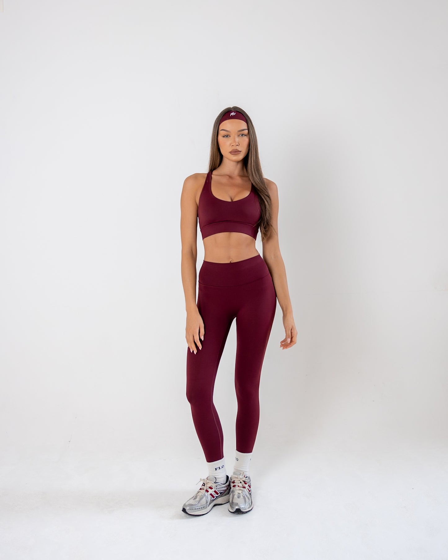 Racerback sports bra - dark cherry