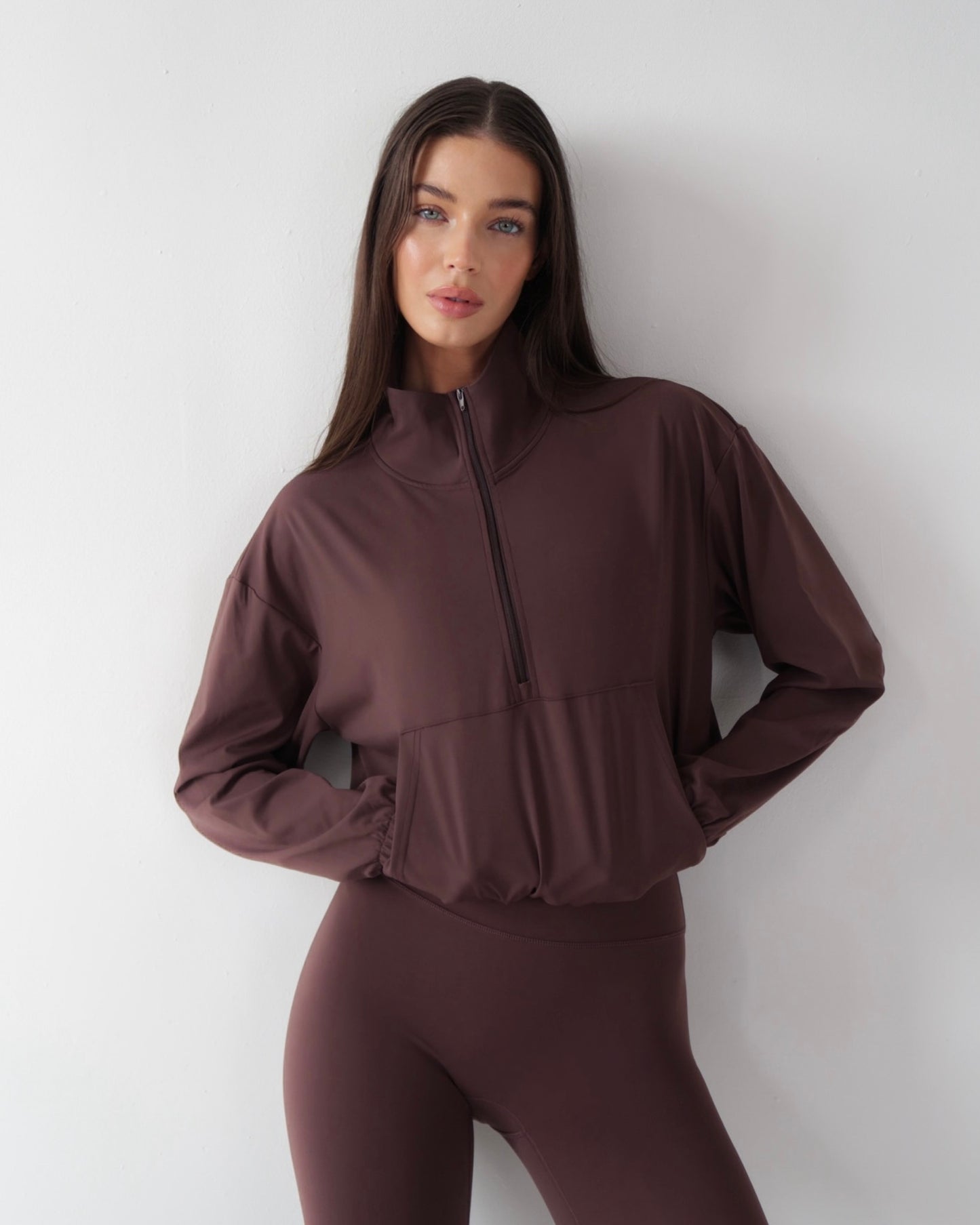 Half zip jacket - Chocolate