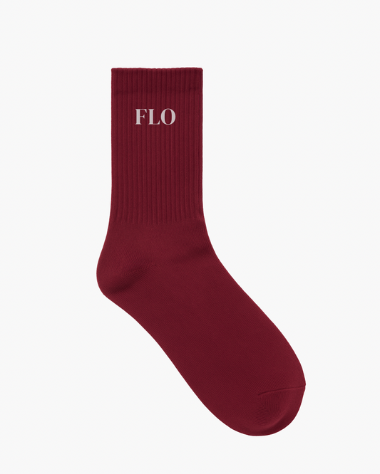 Socks - burgundy/grey