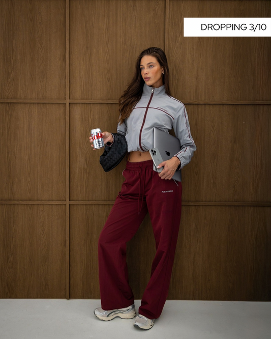 Reversible track jacket - burgundy/grey