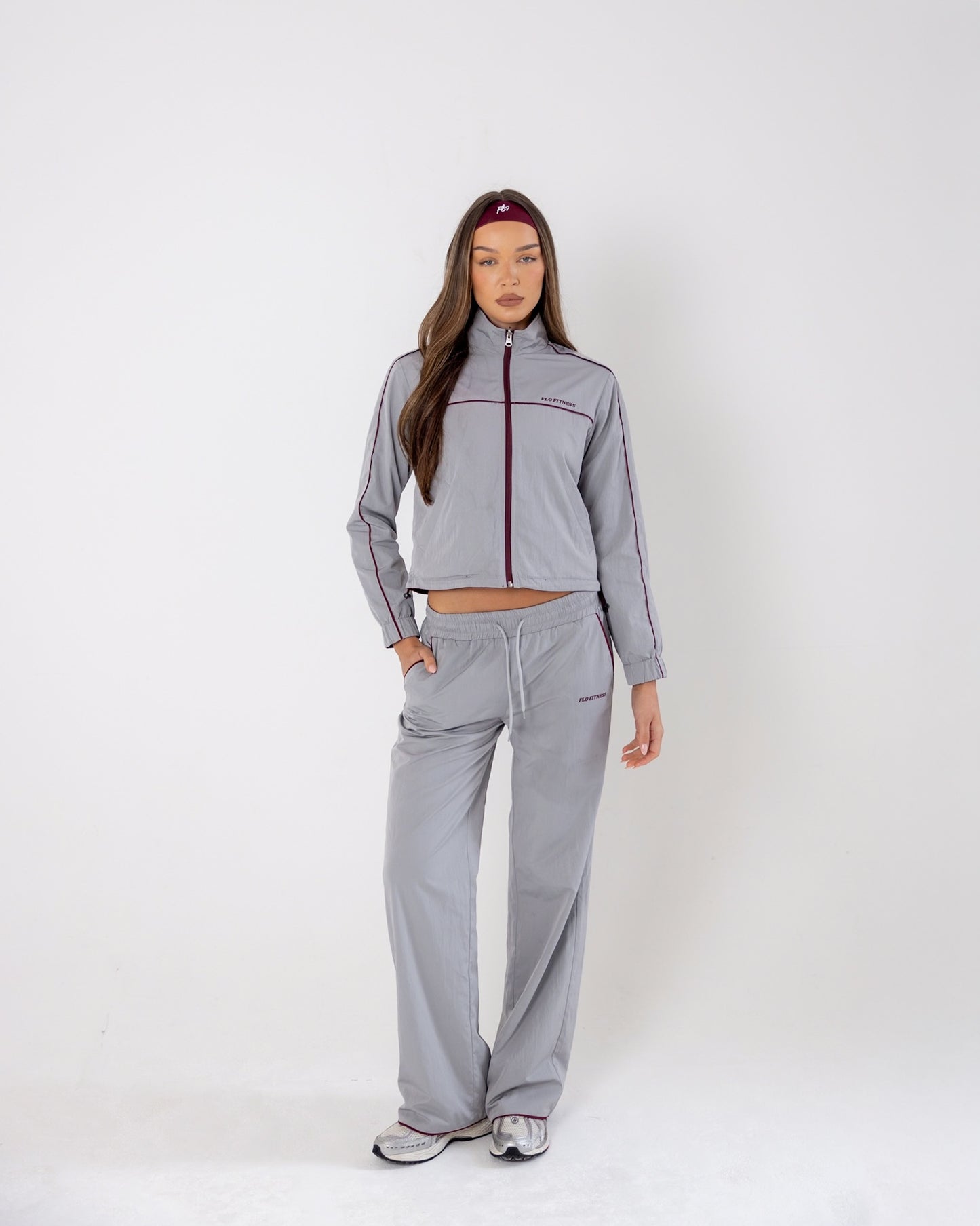 Reversible track jacket - burgundy/grey