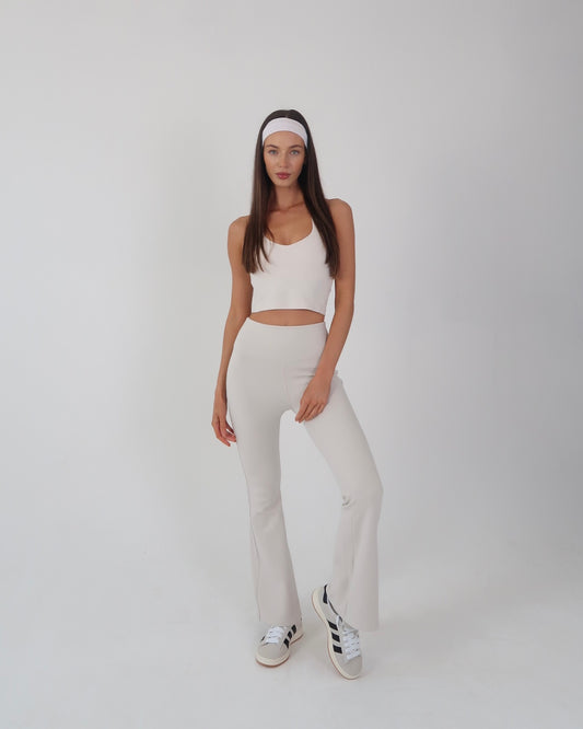 Suede lined yoga pant - Blanc
