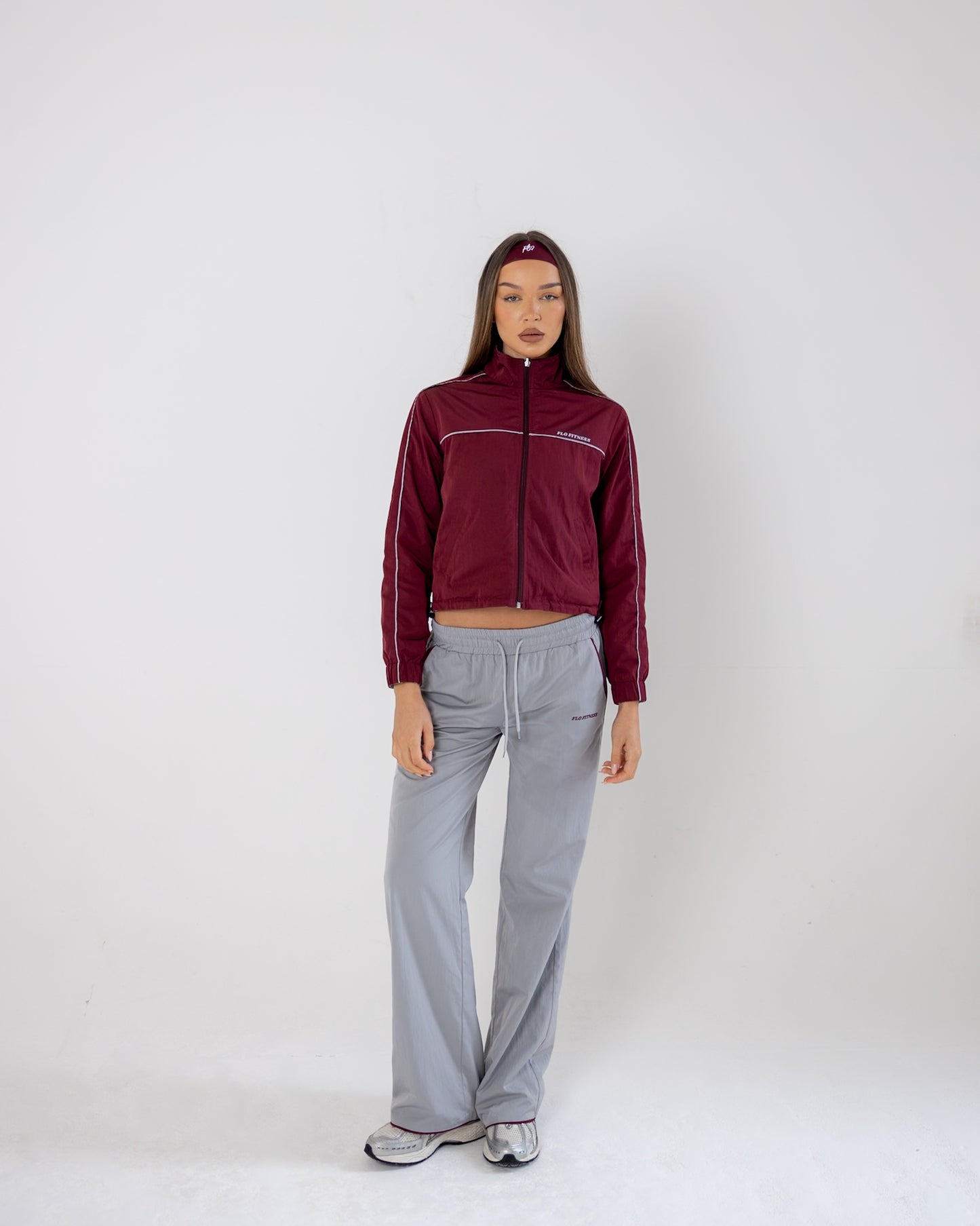 Reversible track jacket - burgundy/grey
