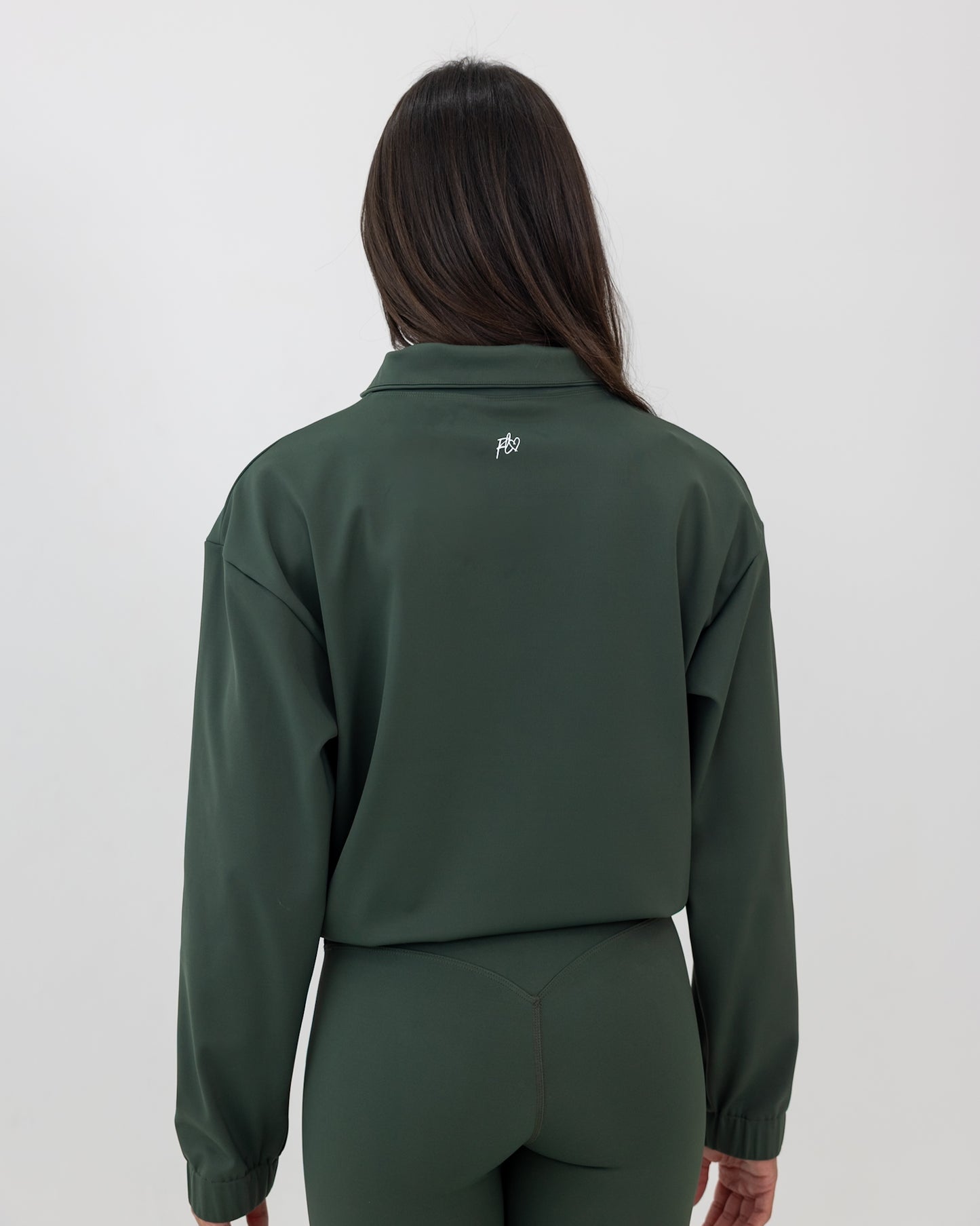 Essential full-zip funnel jacket - pine