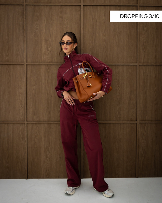 Reversible track pants - burgundy\grey