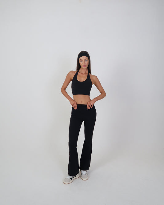 Suede lined yoga pant - Black