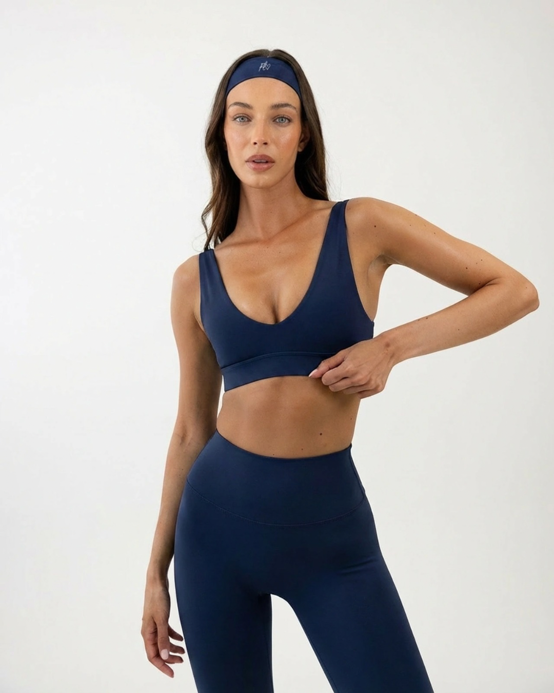 V-neck sports bra - navy