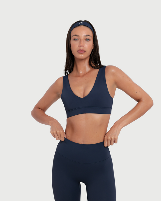 V-neck sports bra - navy