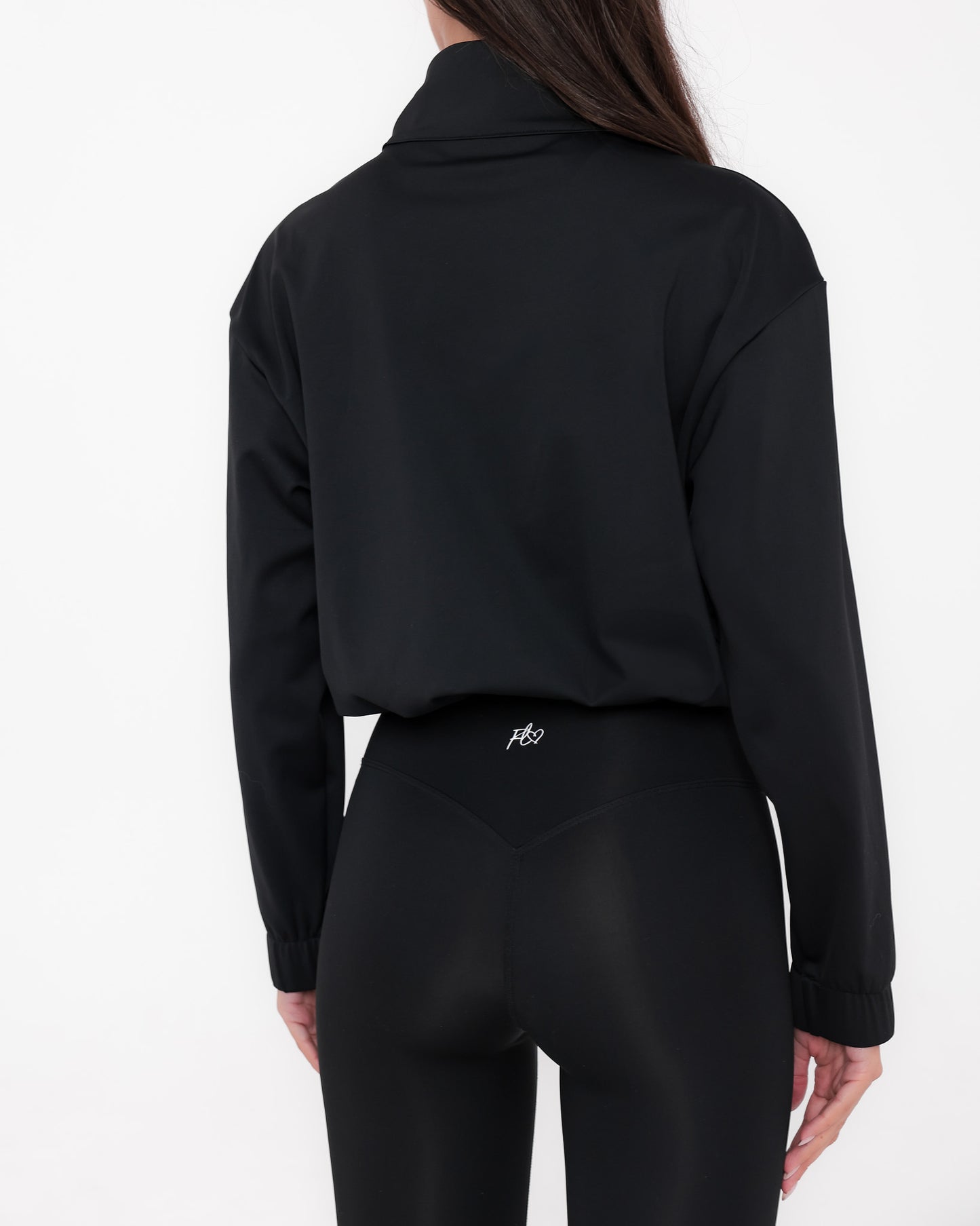 Essential full-zip funnel jacket - black