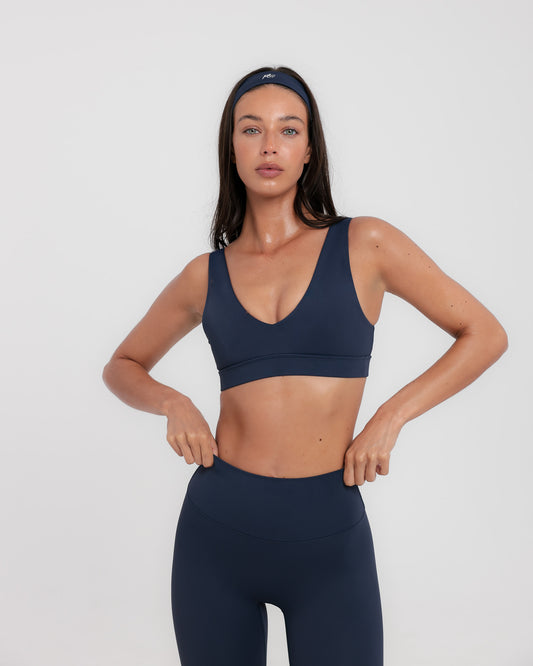 V-neck sports bra - navy