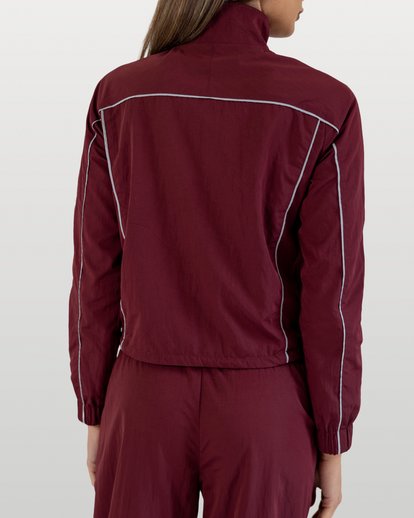 Reversible track jacket - dark cherry/grey