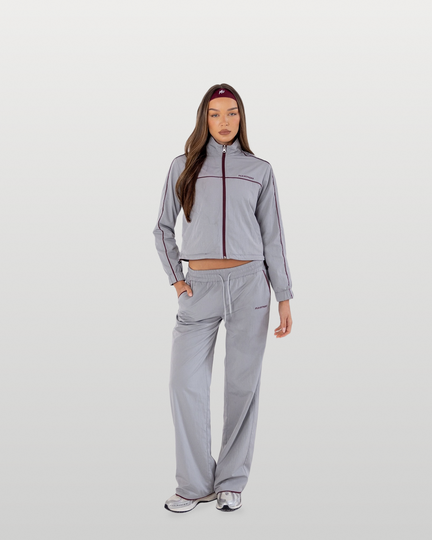 Reversible track pants - dark cherry\grey