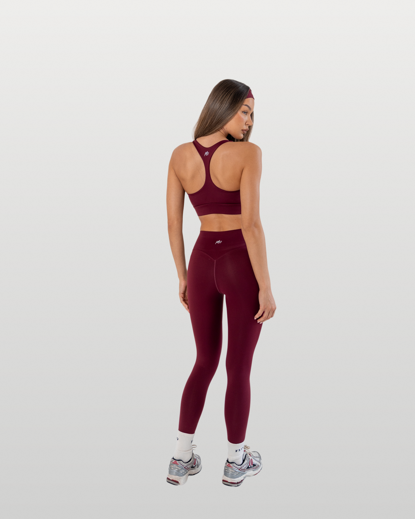 Racerback sports bra - dark cherry
