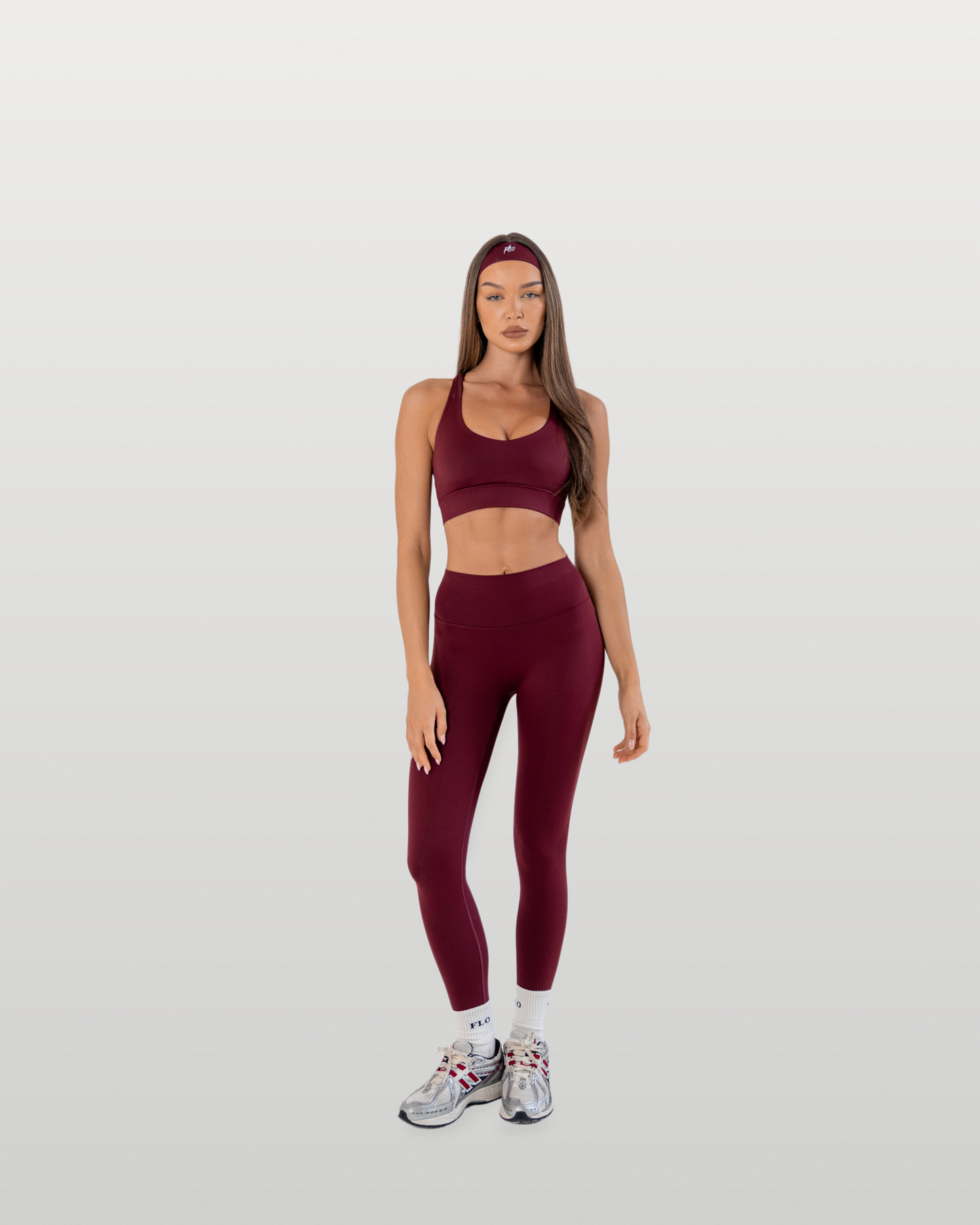 Racerback sports bra - dark cherry