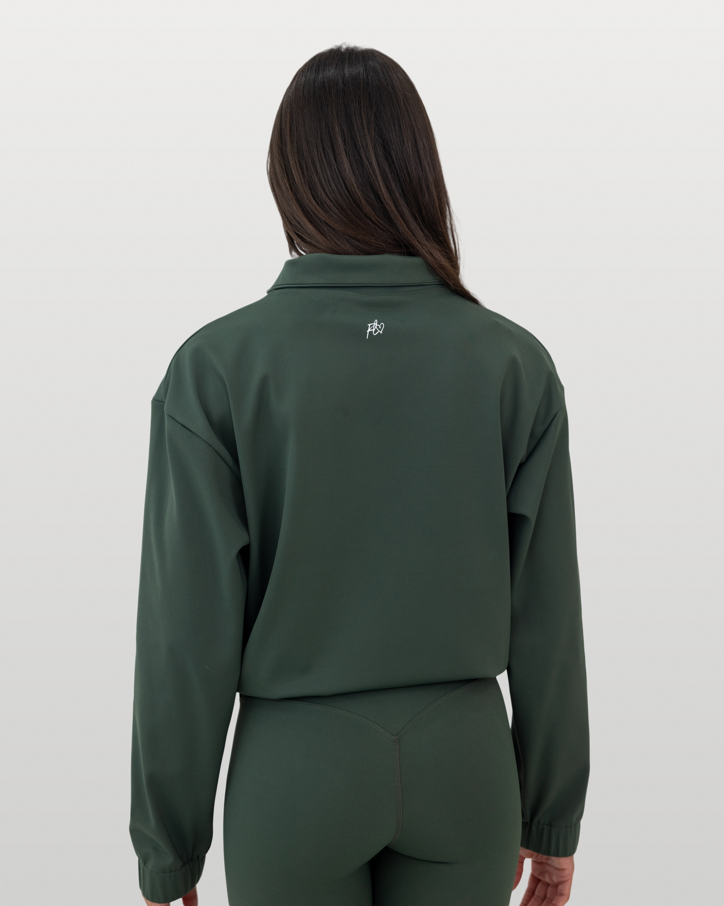 Essential full-zip funnel jacket - pine
