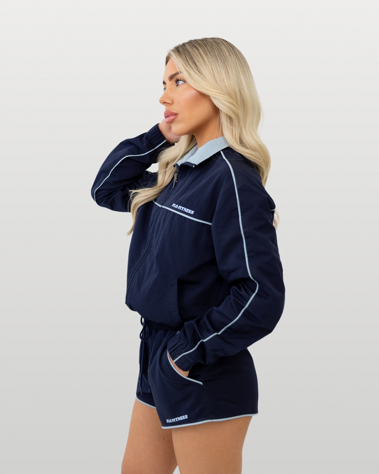 Reversible track jacket - blue/navy
