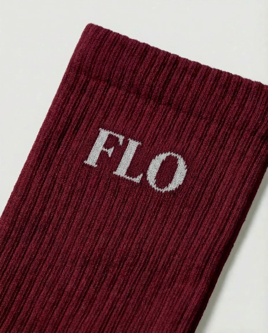 Socks - burgundy/grey