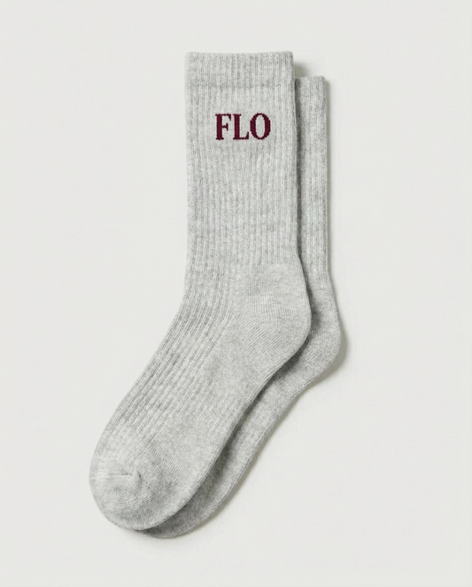 Socks - grey/burgundy