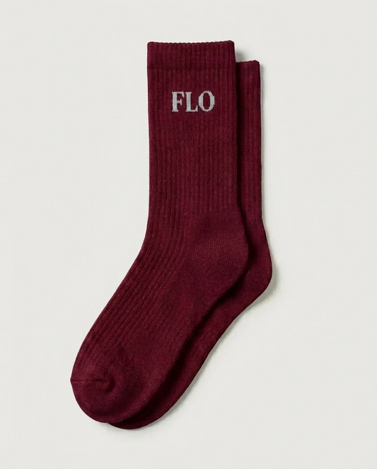 Socks - burgundy/grey