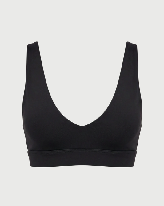 V-neck sports bra - black