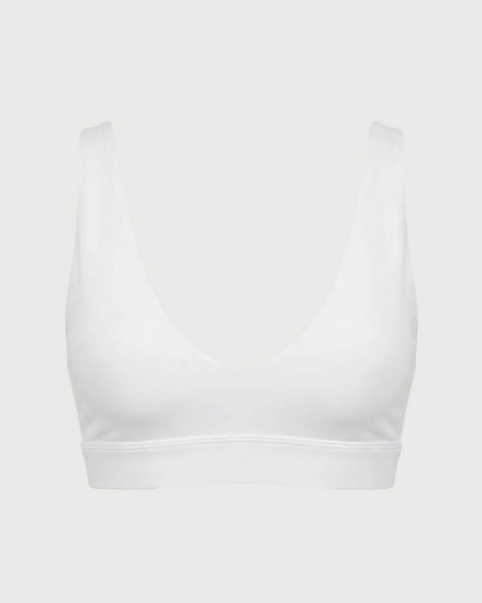 V-neck sports bra - white