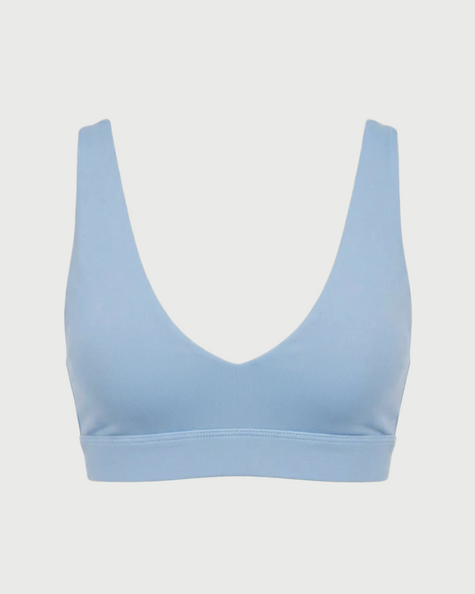 V-neck sports bra - powder blue